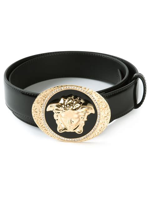 versace collection men's grained leather medusa logo buckle belt|most expensive Versace belt.